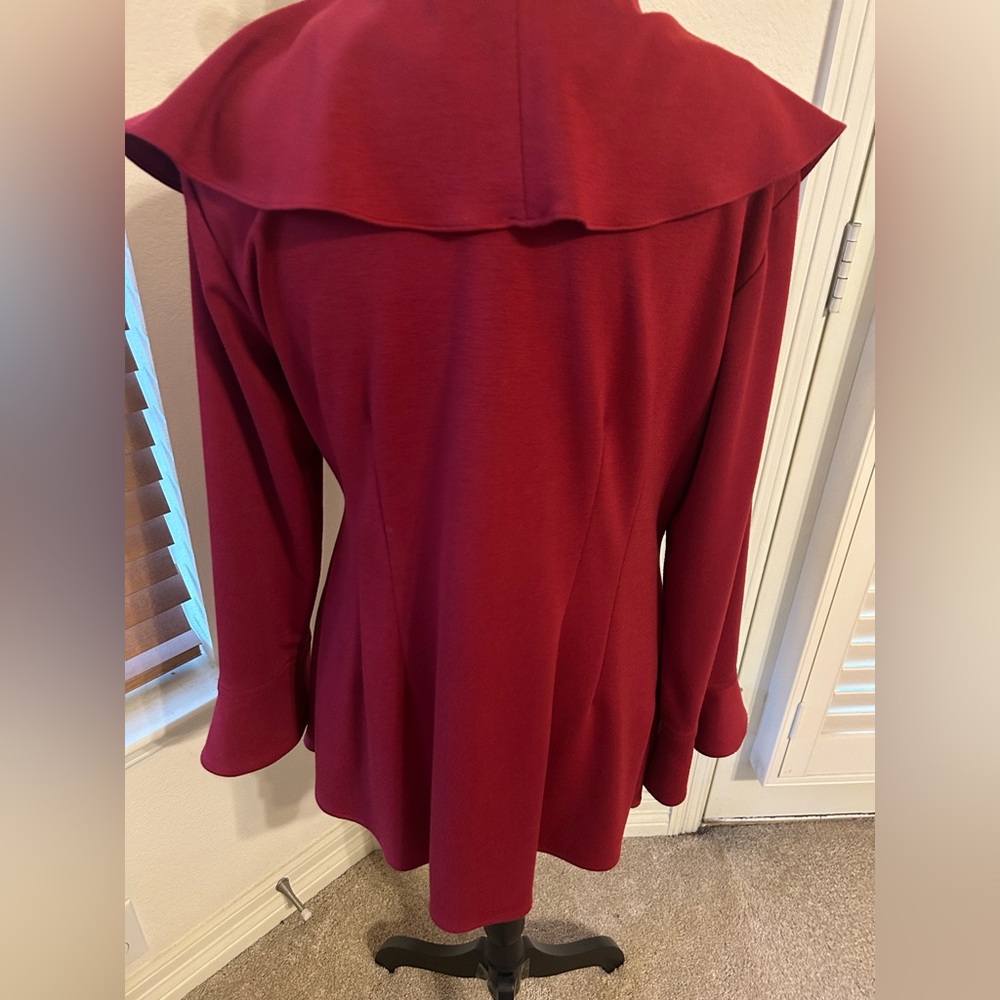 NWT - Elegant Red Ruffled Jacket - Picture 2 of 4